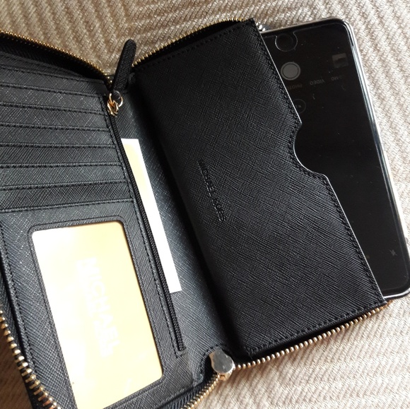 NWT MICHAEL KORS FLAT PHONE CASE WALLET WRISTLET - Picture 3 of 7